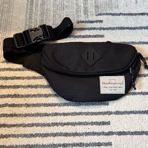 Weatherproof Black Belt Bag with Front Patch